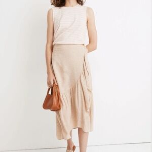 Elegant Tan Ruffle Skirt